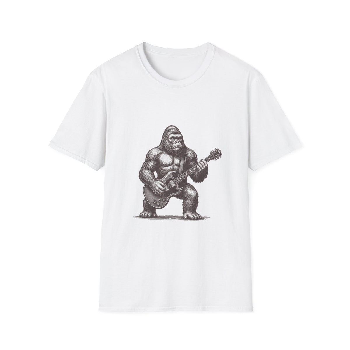 Gorilla Playing Guitar T-Shirt | Rock Ape Graphic Tee