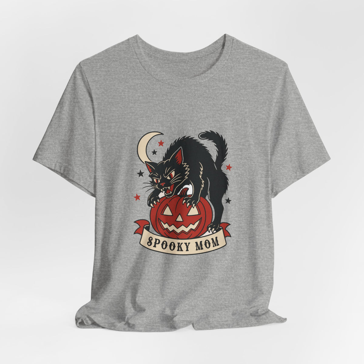 Spooky Mom black cat on jack-o-lantern T-Shirt | Halloween cat tee