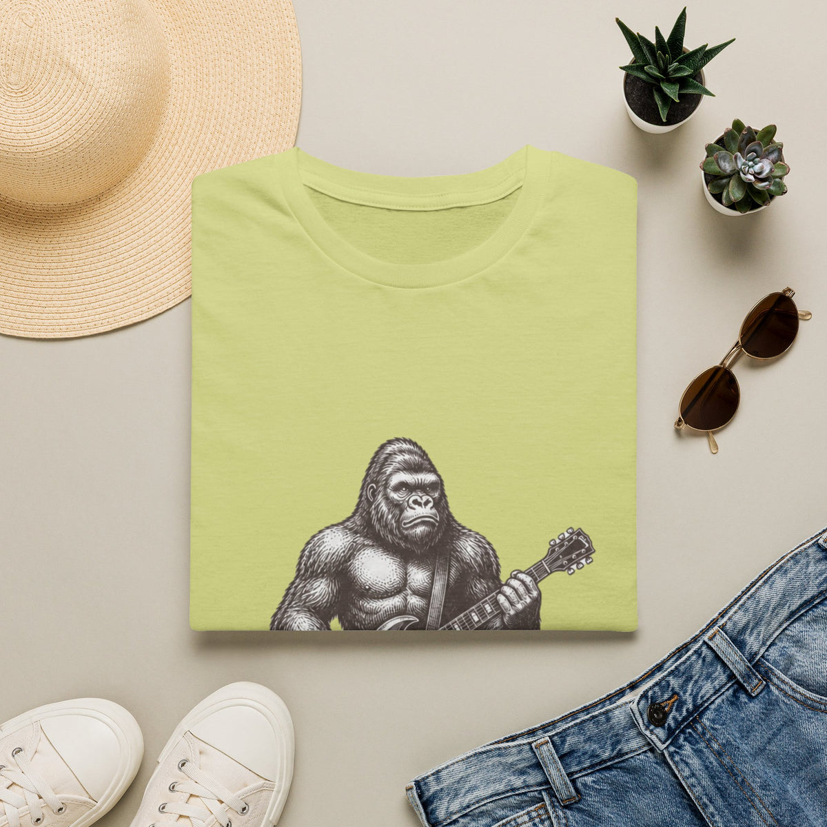 Gorilla Playing Guitar T-Shirt | Rock Ape Graphic Tee