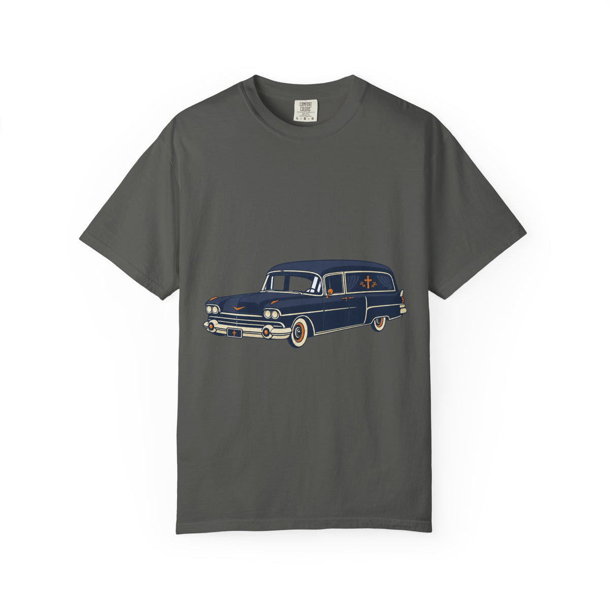 Vintage Hearse T-Shirt — Classic Retro Funeral Car Illustration