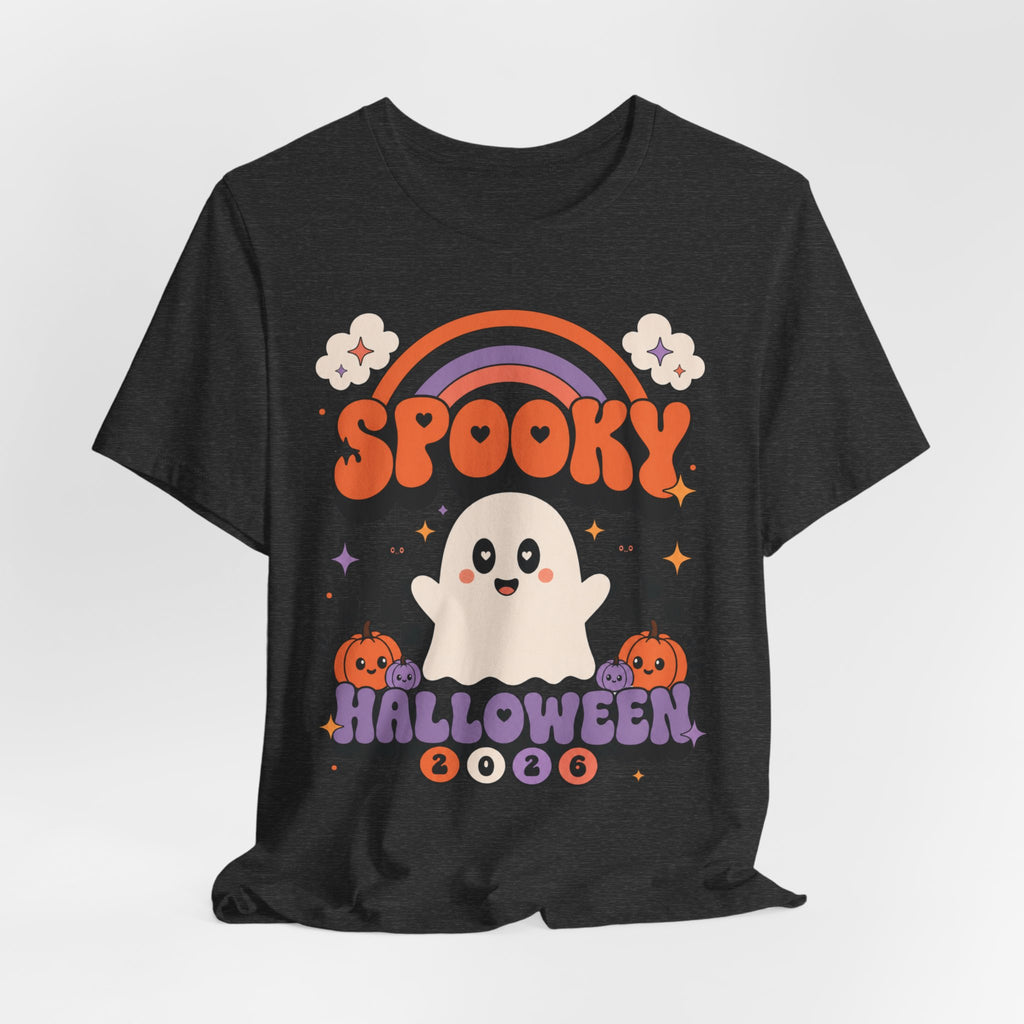 Spooky Ghost Halloween Tee | Cute Retro Rainbow Pumpkin Design