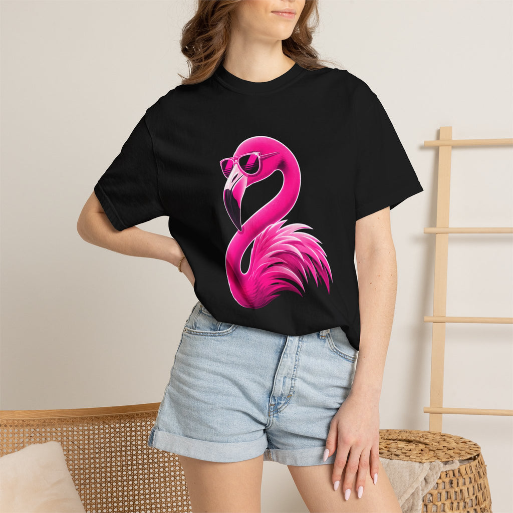 Pink Flamingo Graphic T-Shirt — Cool Sunglasses Tropical Tee