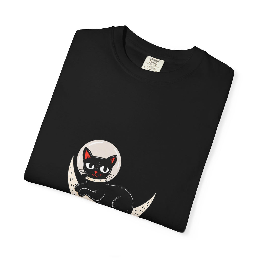 Black Cat on Crescent Moon T-Shirt
