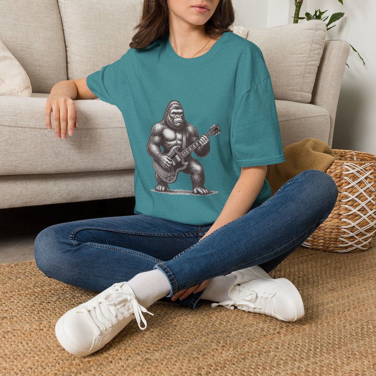 Gorilla Playing Guitar T-Shirt | Rock Ape Graphic Tee