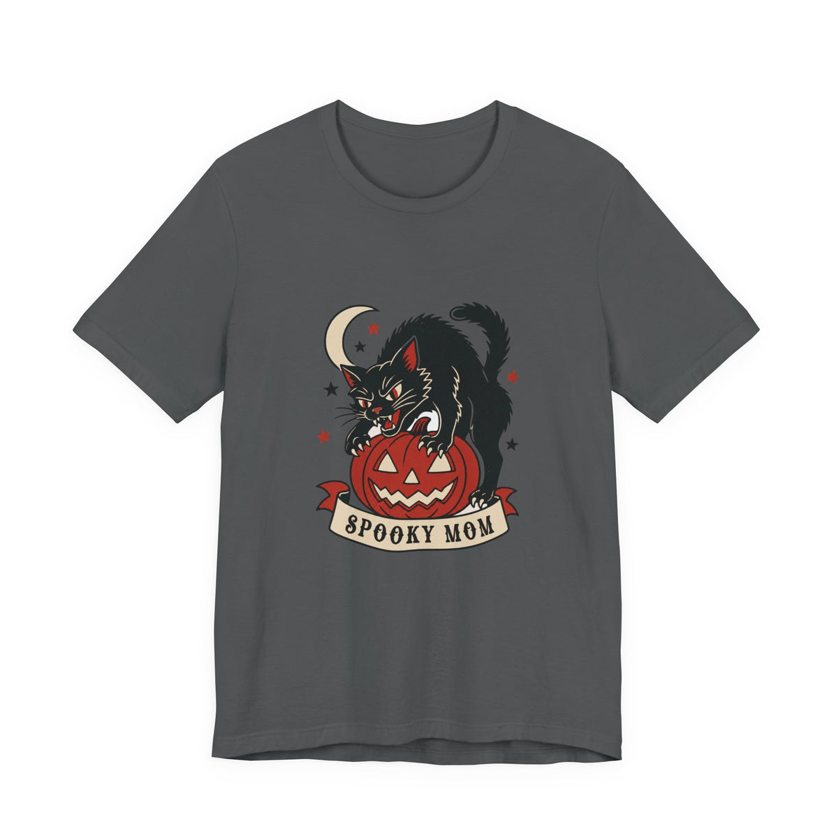 Spooky Mom black cat on jack-o-lantern T-Shirt | Halloween cat tee