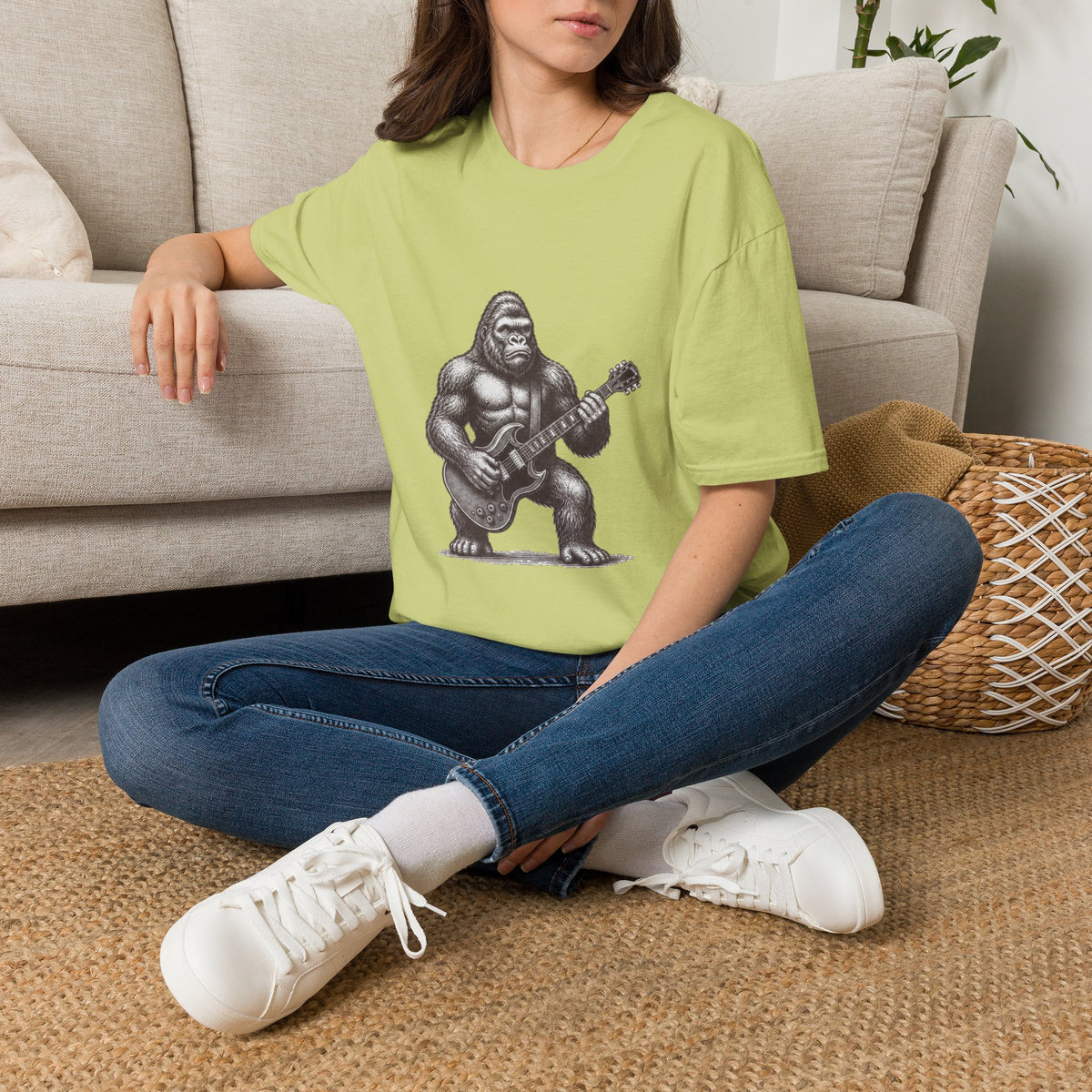 Gorilla Playing Guitar T-Shirt | Rock Ape Graphic Tee