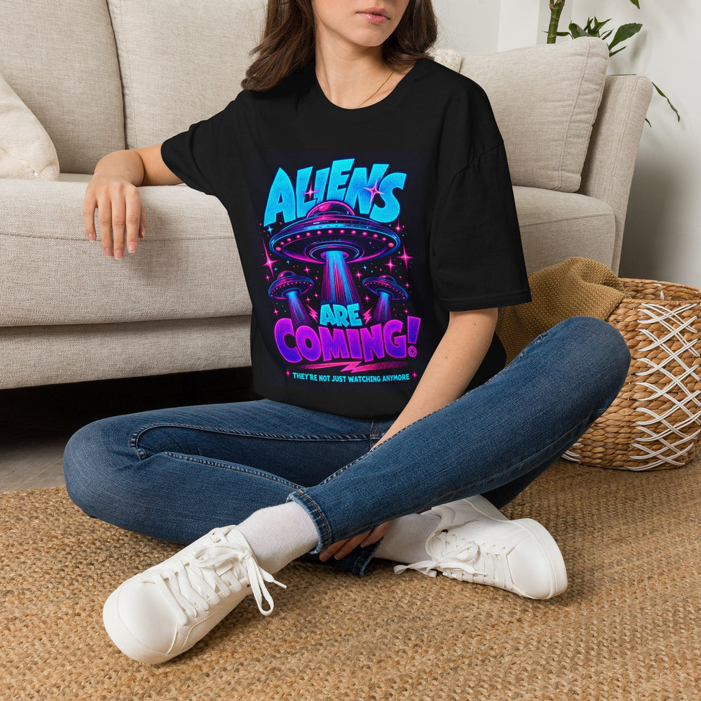 Aliens Are Coming T-Shirt | Retro UFO Sci-Fi Graphic Tee