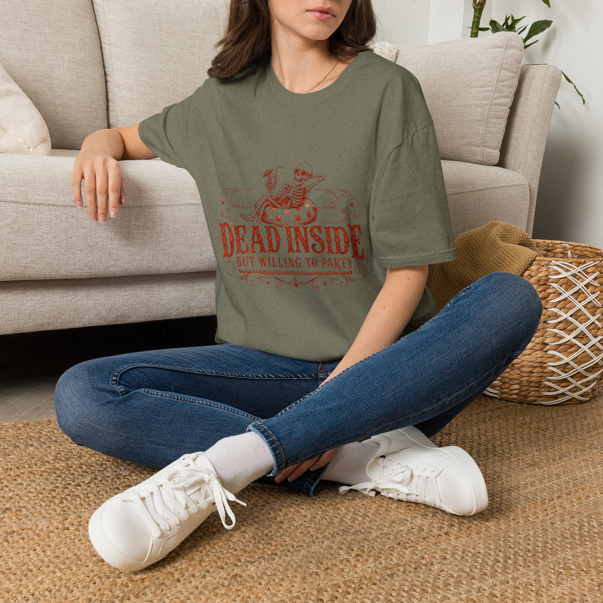 Dead Inside Skeleton Floatie T-Shirt | Funny Sarcastic Summer Tee