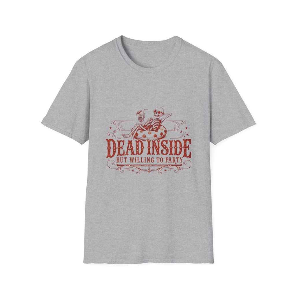 Dead Inside Skeleton Floatie T-Shirt | Funny Sarcastic Summer Tee
