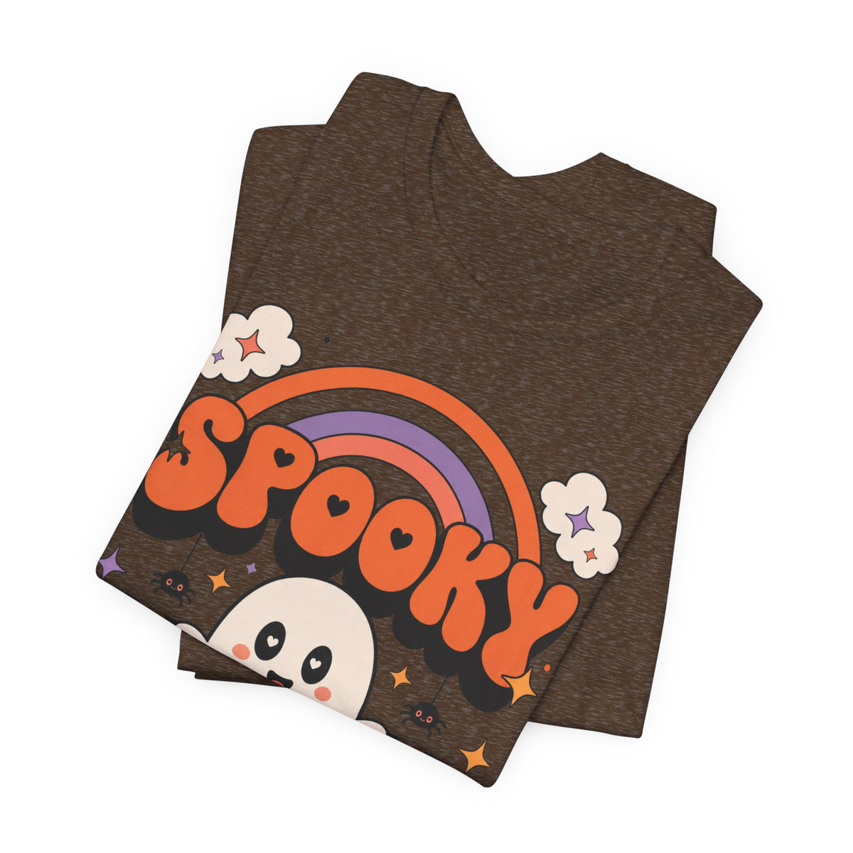 Spooky Ghost Halloween Tee | Cute Retro Rainbow Pumpkin Design