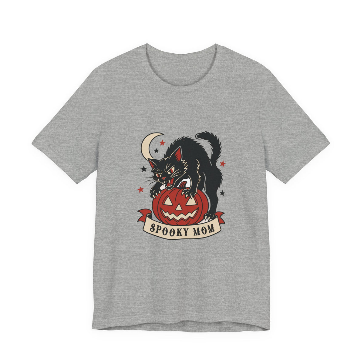 Spooky Mom black cat on jack-o-lantern T-Shirt | Halloween cat tee