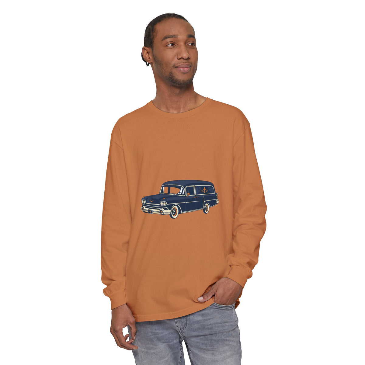 Vintage Station Wagon Long Sleeve Tee — Retro Family Car Graphic