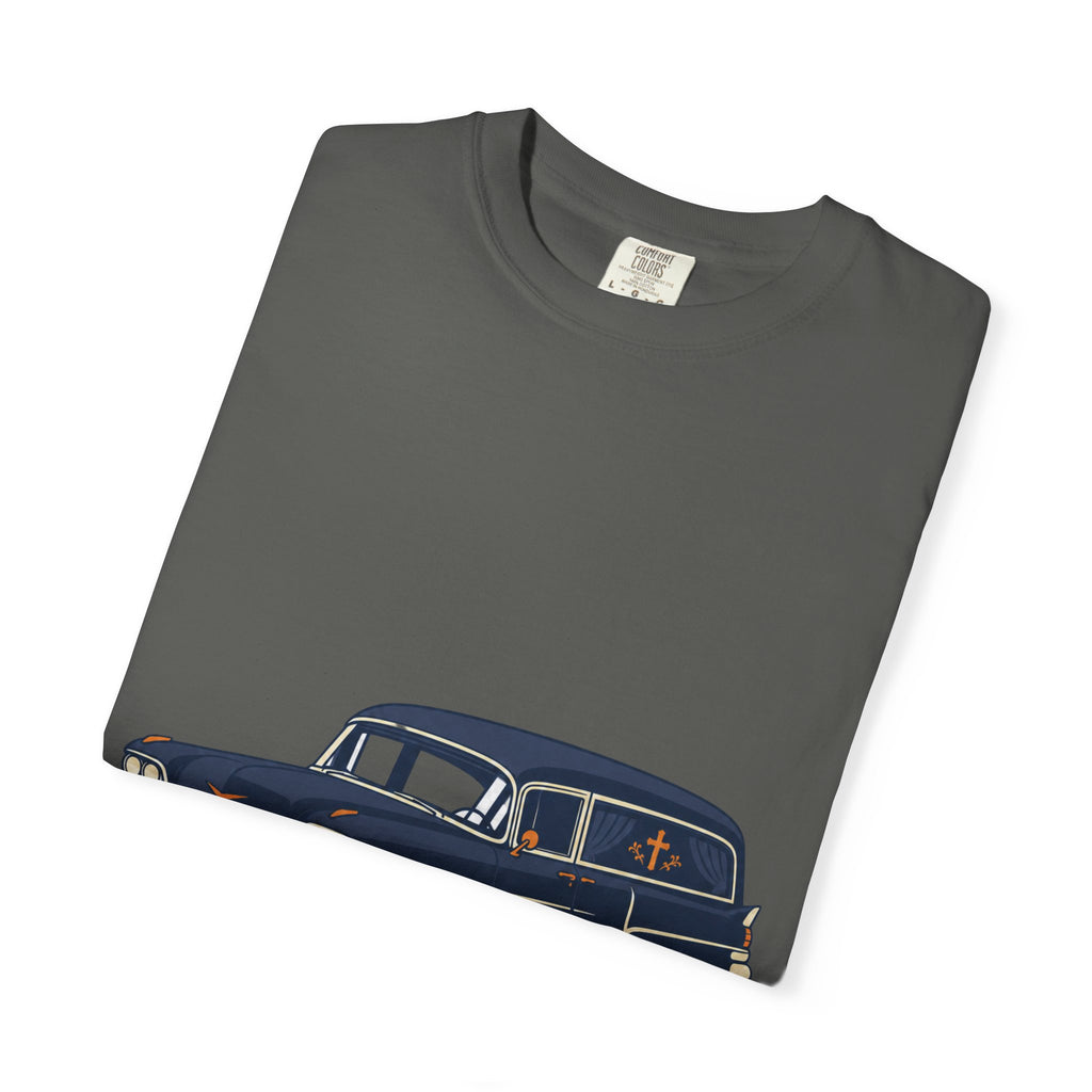 Vintage Hearse T-Shirt — Classic Retro Funeral Car Illustration