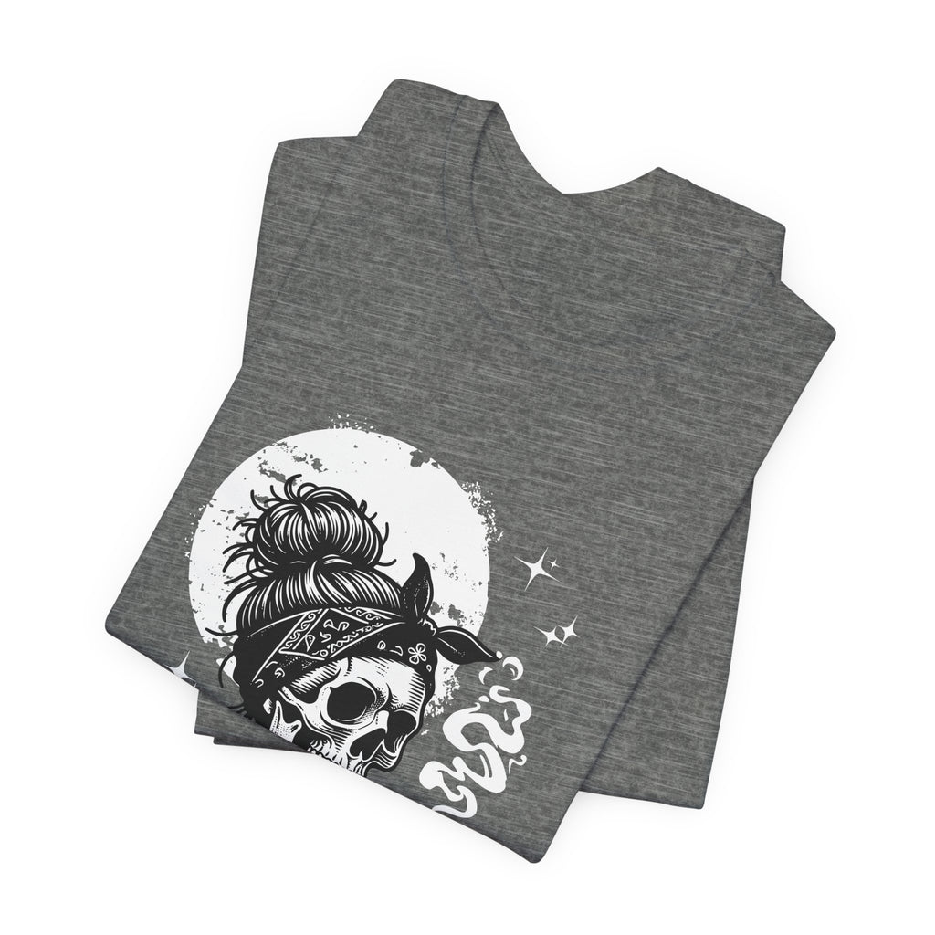 Skull Woman with Coffee Tee | Skeleton Drinking Coffee T-Shirt