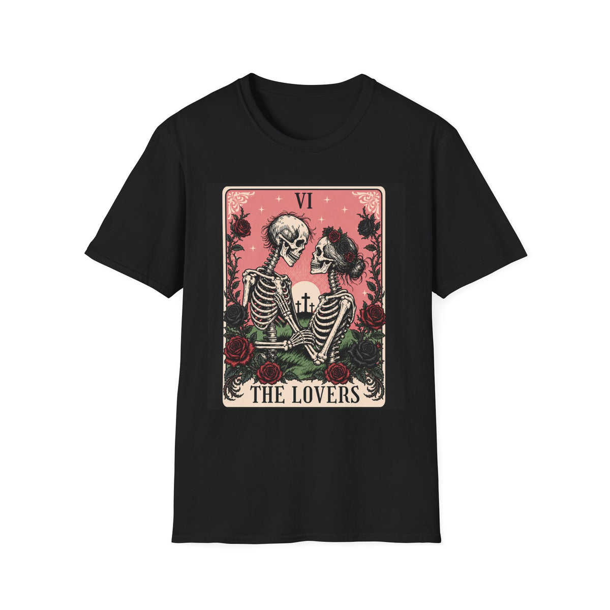 The Lovers Tarot Card T-Shirt | Skeleton Couple Illustration