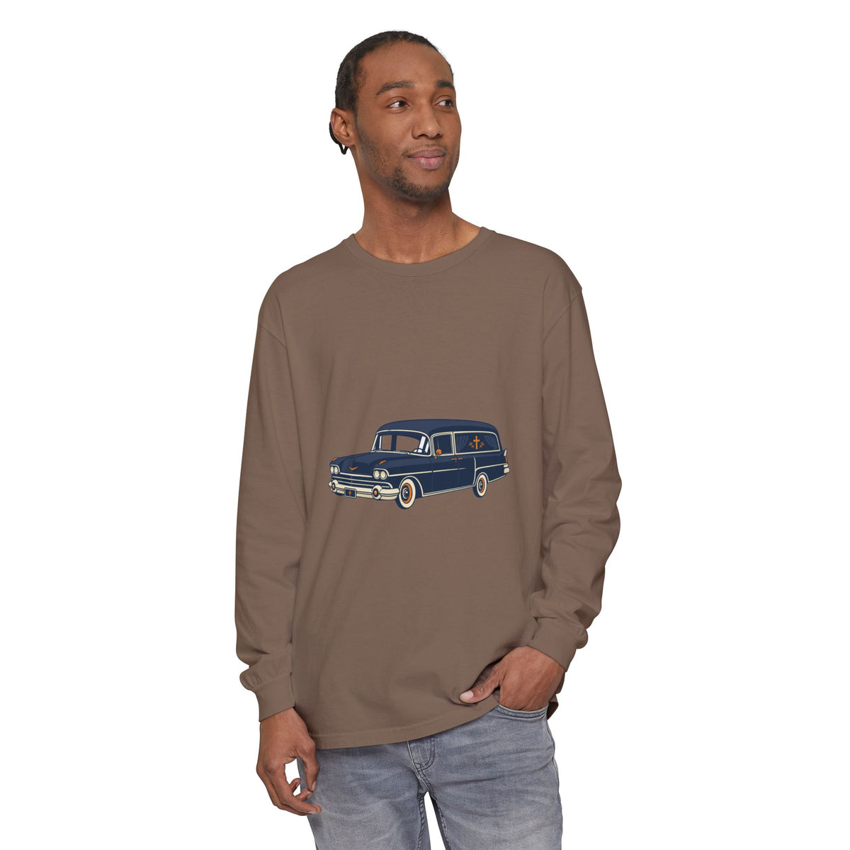 Vintage Station Wagon Long Sleeve Tee — Retro Family Car Graphic
