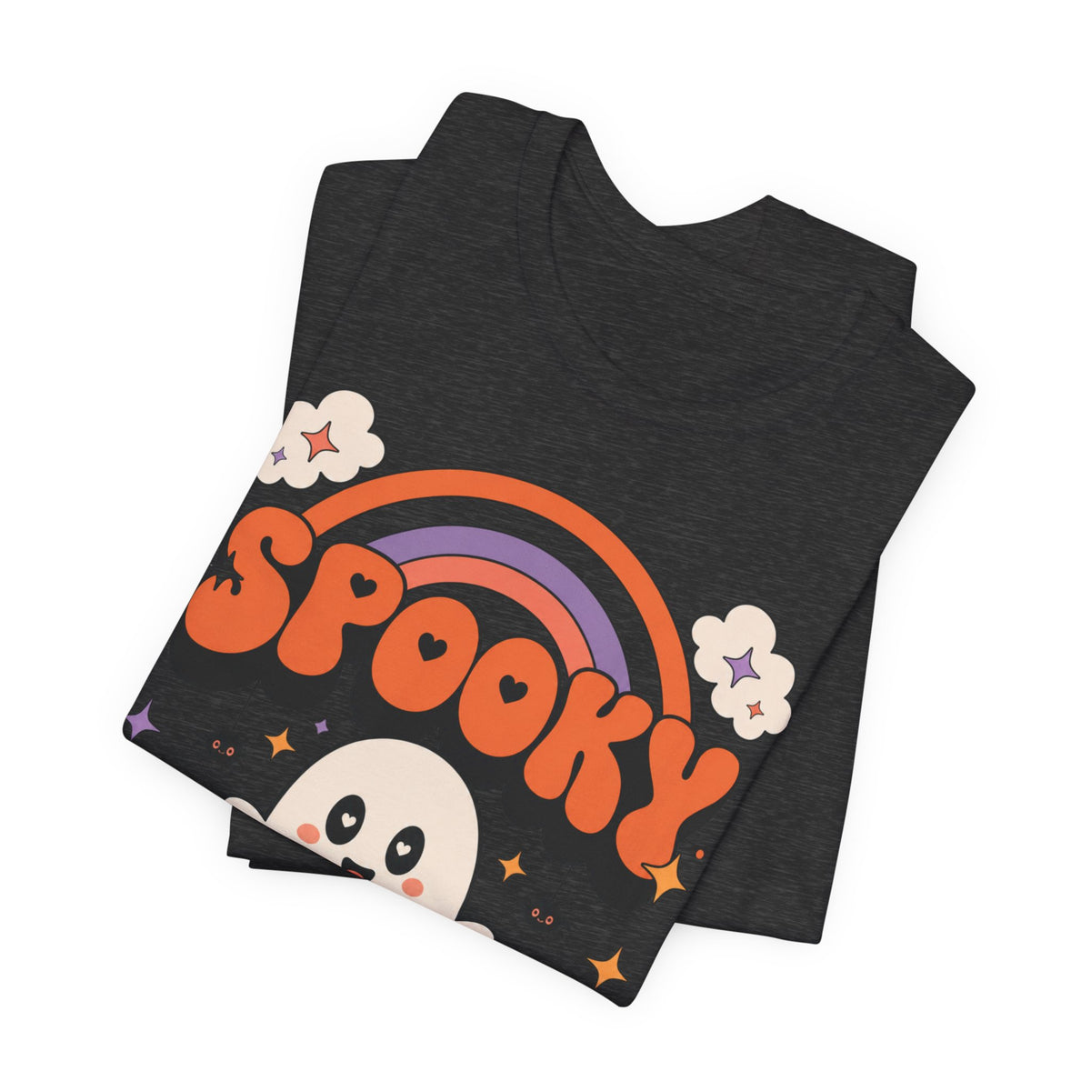 Spooky Ghost Halloween Tee | Cute Retro Rainbow Pumpkin Design
