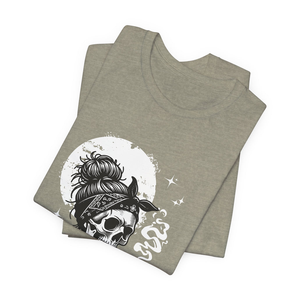 Skull Woman with Coffee Tee | Skeleton Drinking Coffee T-Shirt