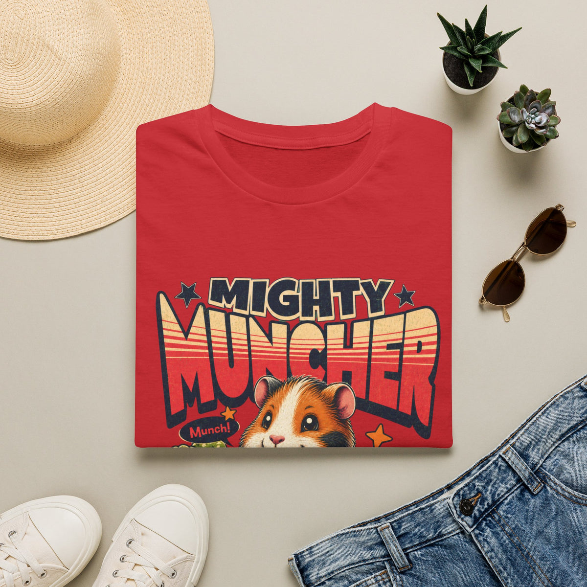 Mighty Muncher T-Shirt — Cute Superhero Hamster Graphic Tee