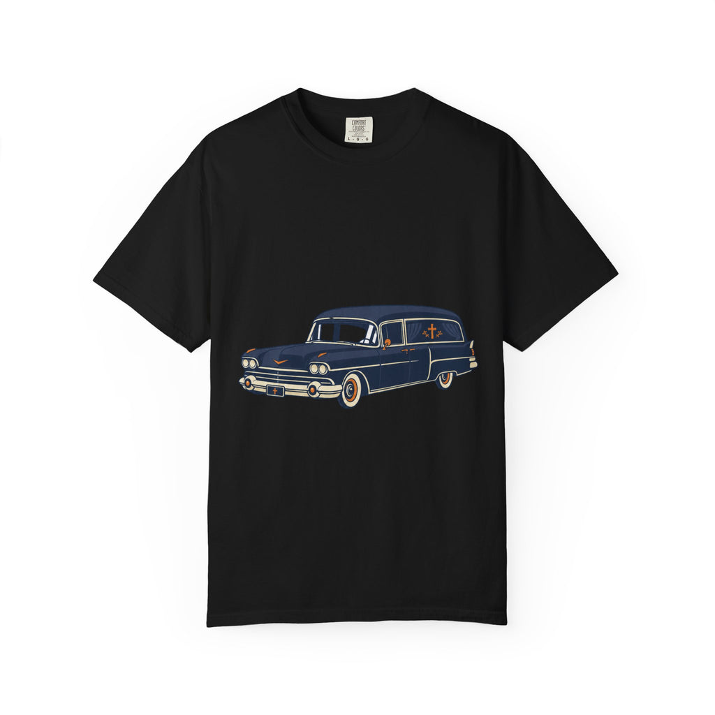 Vintage Hearse T-Shirt — Classic Retro Funeral Car Illustration