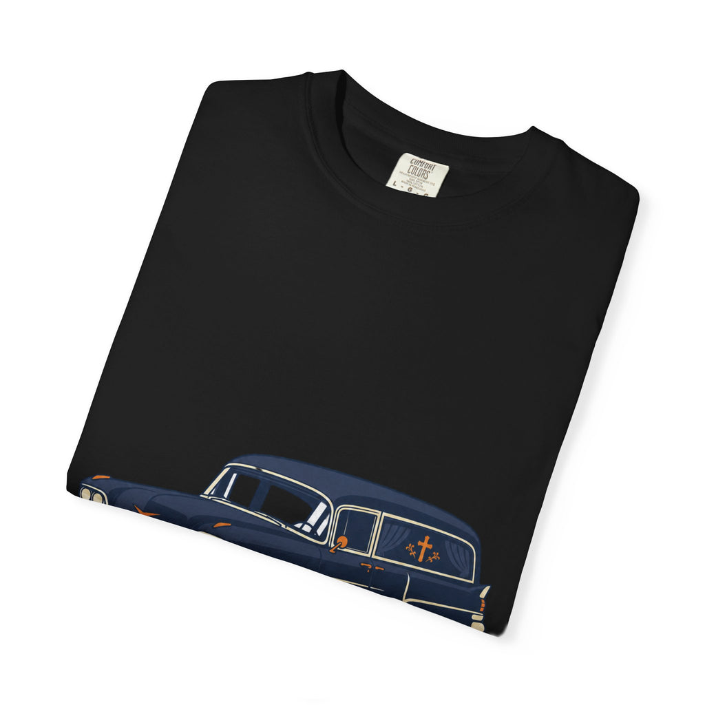Vintage Hearse T-Shirt — Classic Retro Funeral Car Illustration