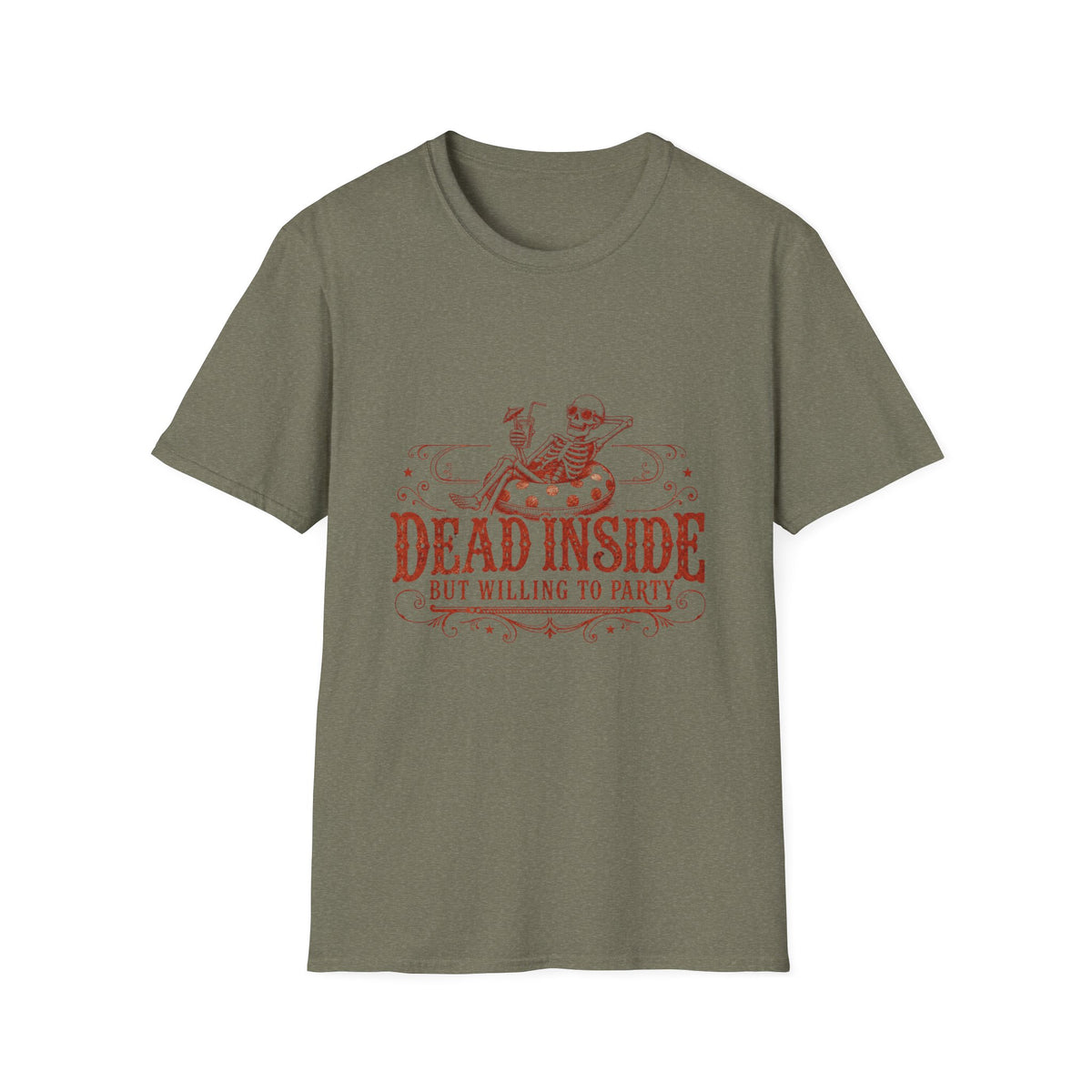 Dead Inside Skeleton Floatie T-Shirt | Funny Sarcastic Summer Tee