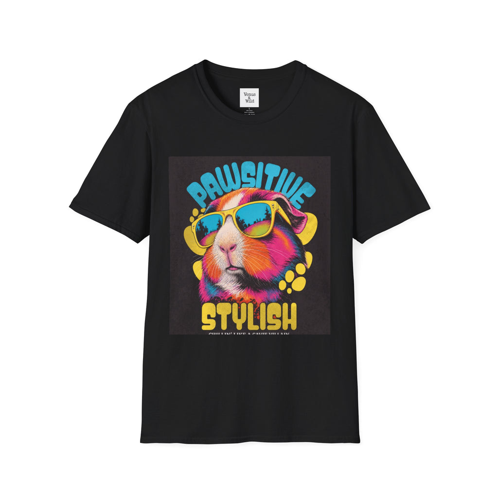 Pawsitive Stylish Guinea Pig T-Shirt | Colorful Sunglasses Pet Tee