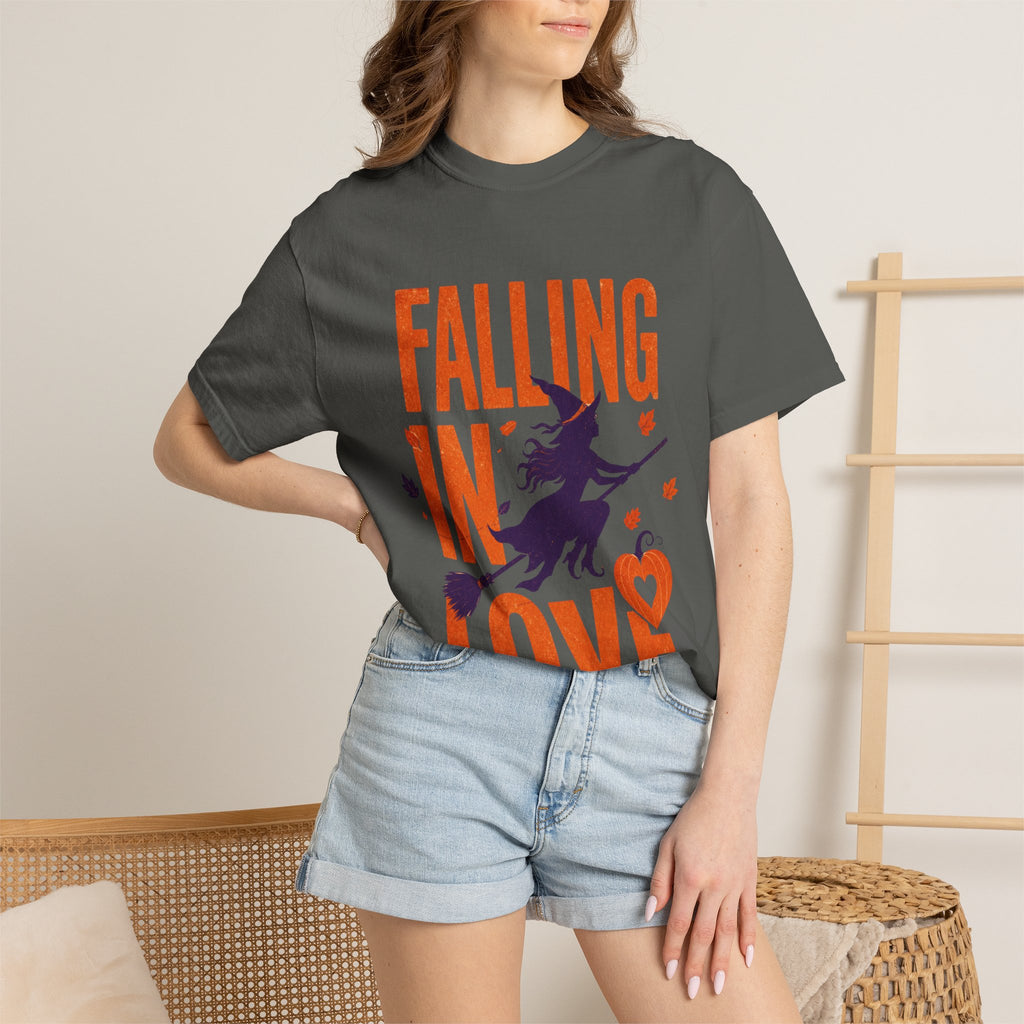 Falling in Love Witch T-Shirt — Halloween Romantic Graphic Tee