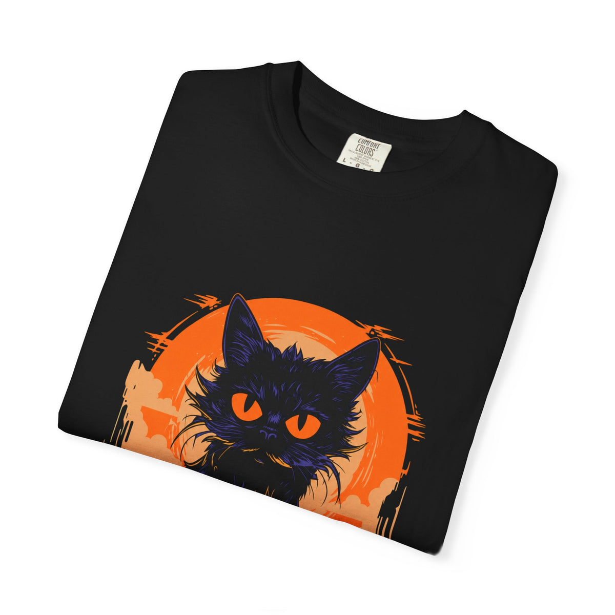 Halloween Black Cat T-Shirt — "Tis The Season" Spooky Pumpkin Tee