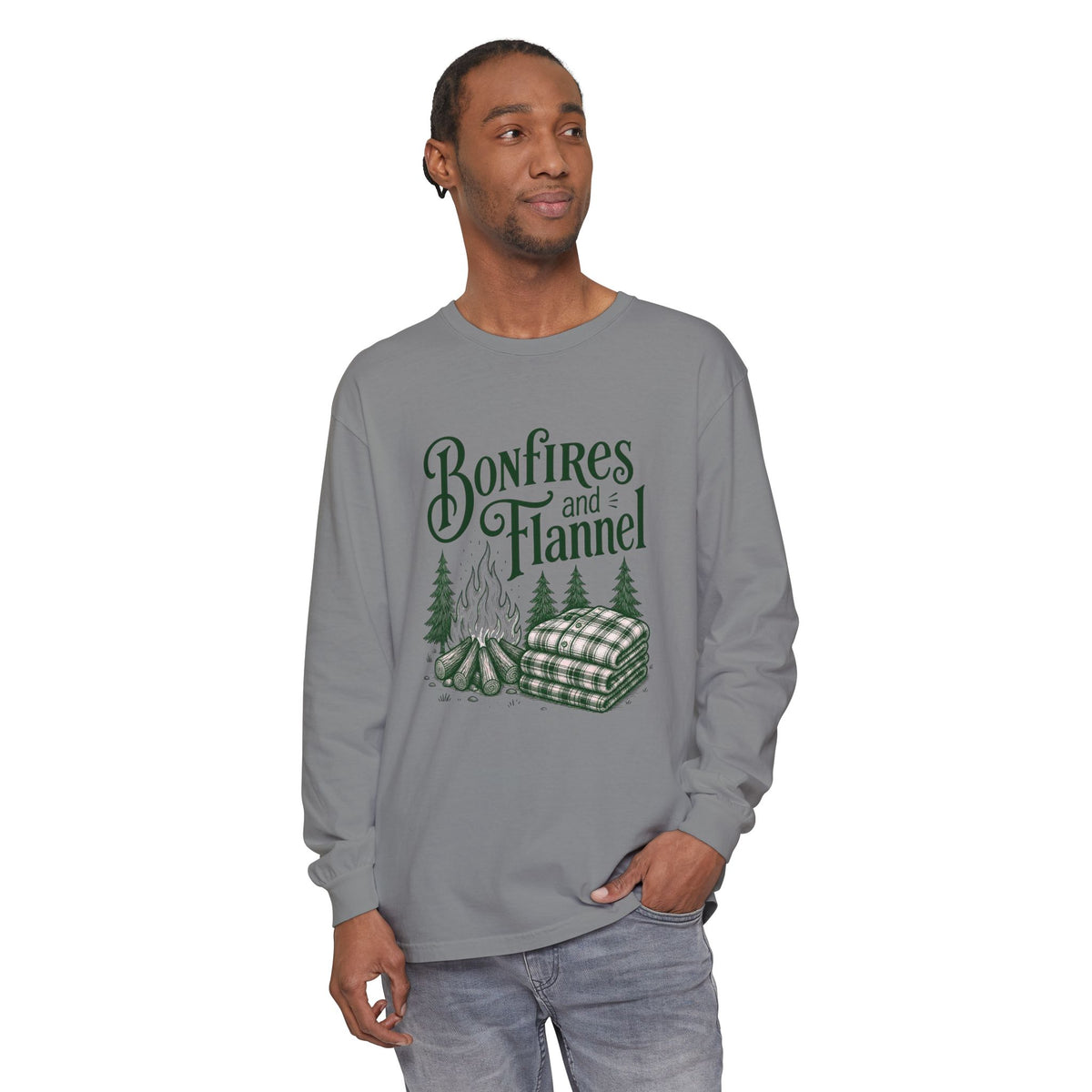 Bonfires and Flannel Long Sleeve Tee