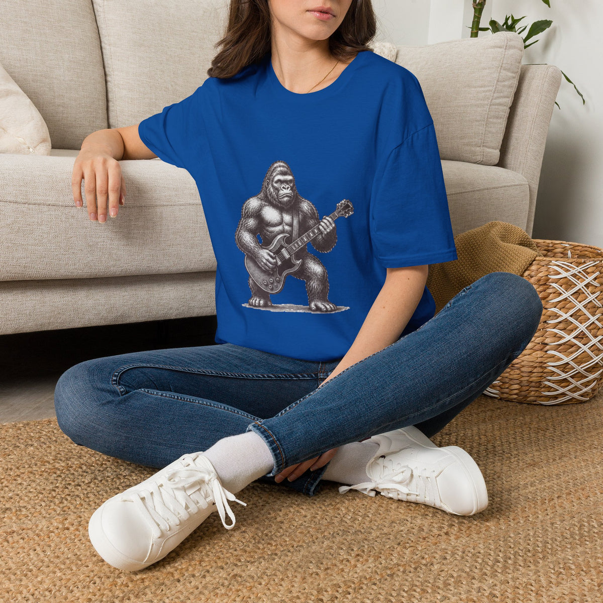 Gorilla Playing Guitar T-Shirt | Rock Ape Graphic Tee