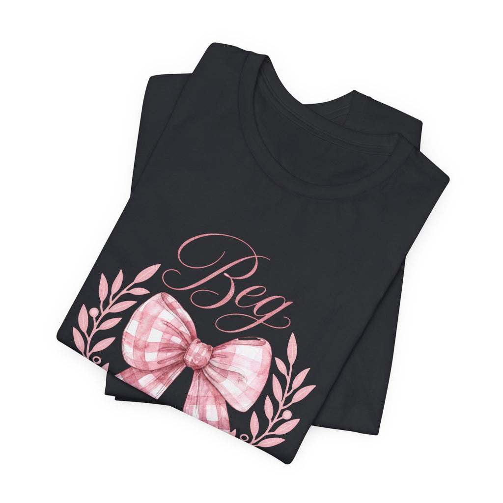 Bow Wreath 'Beg Your Pardon' T-Shirt | Pink Gingham Bow Tee