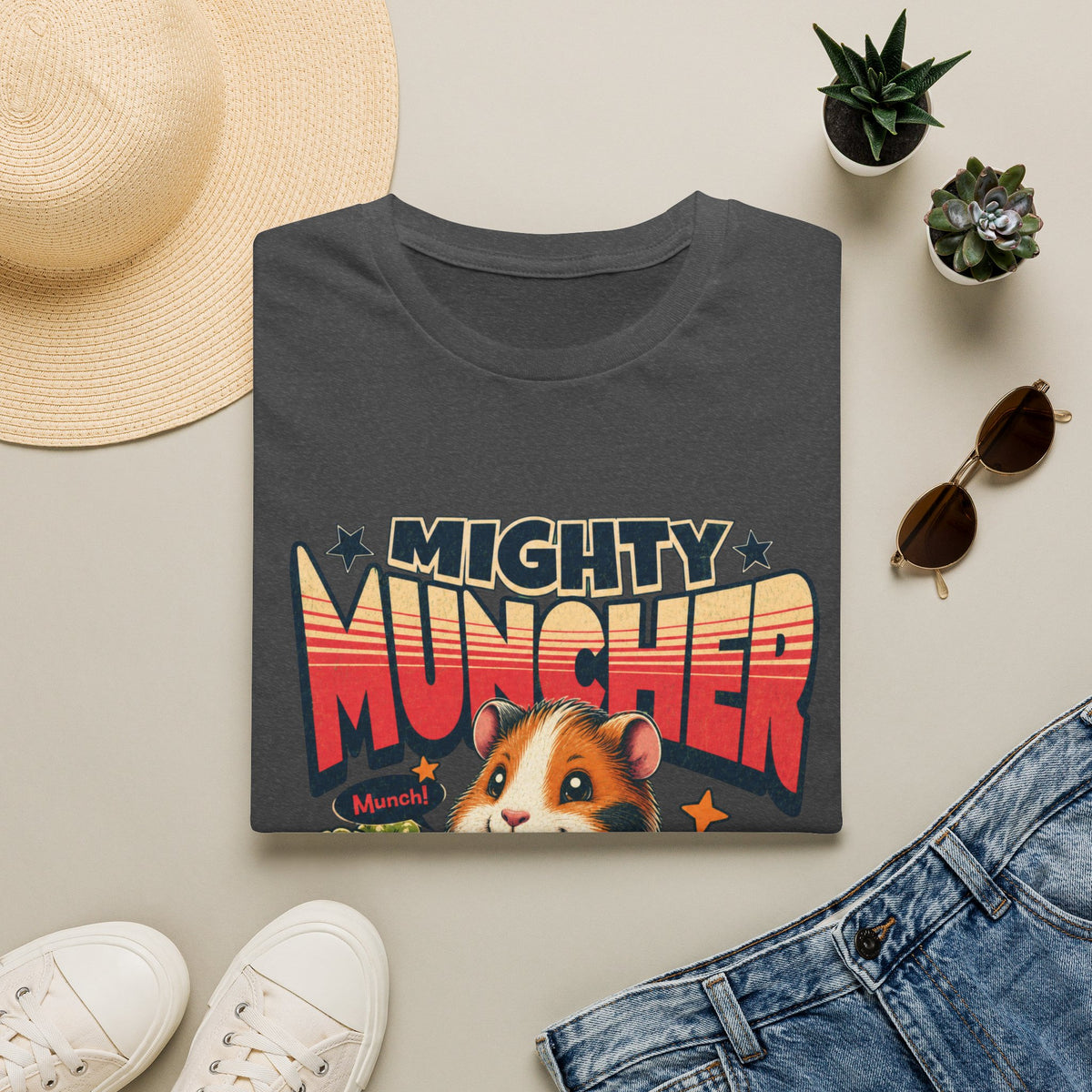 Mighty Muncher T-Shirt — Cute Superhero Hamster Graphic Tee