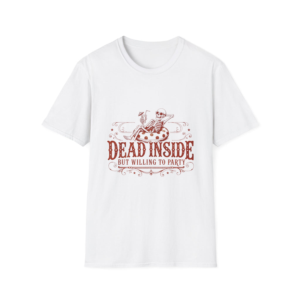 Dead Inside Skeleton Floatie T-Shirt | Funny Sarcastic Summer Tee