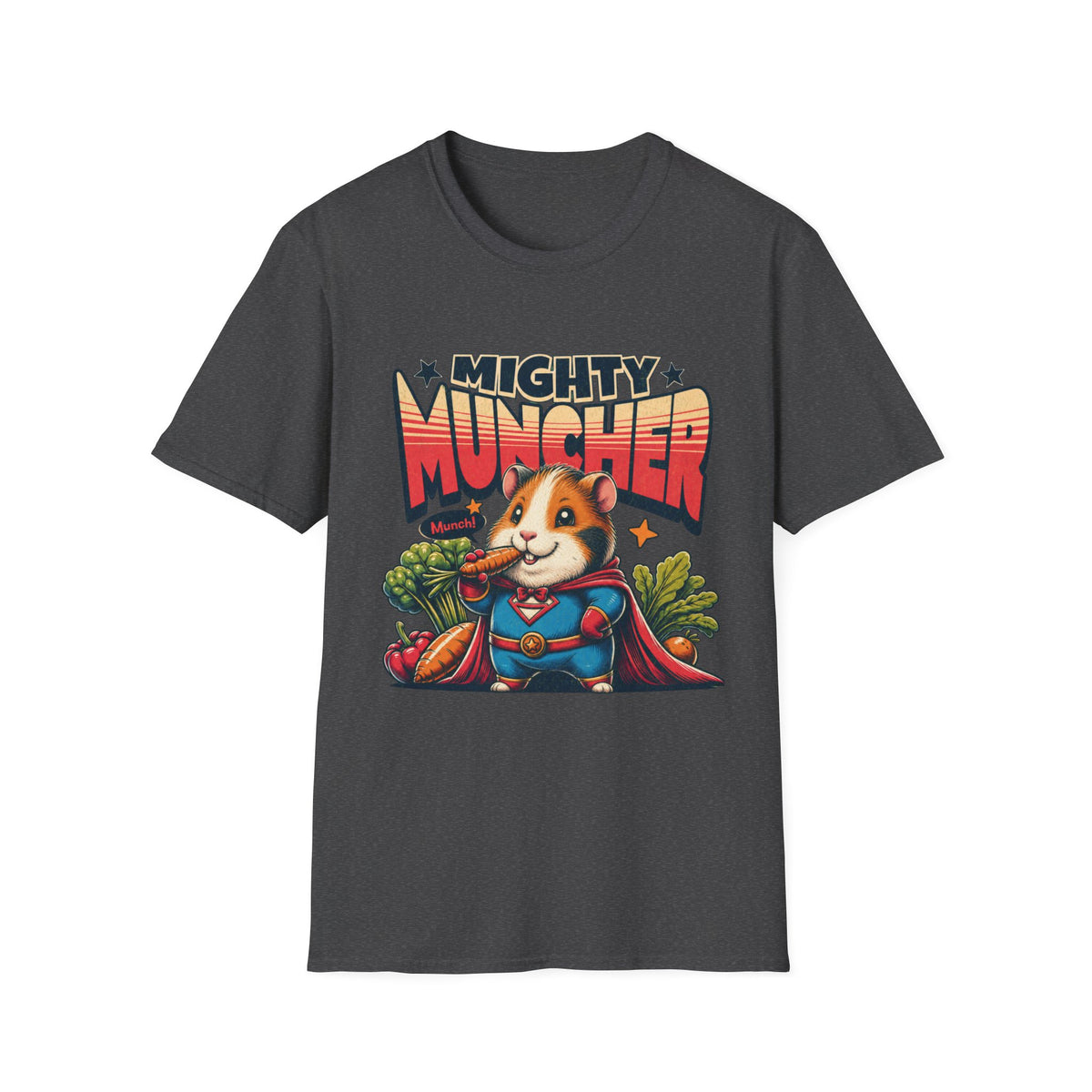 Mighty Muncher T-Shirt — Cute Superhero Hamster Graphic Tee