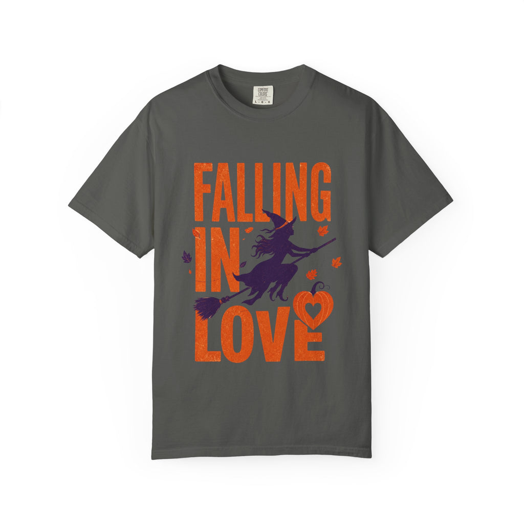 Falling in Love Witch T-Shirt — Halloween Romantic Graphic Tee
