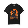 Halloween Black Cat T-Shirt — "Tis The Season" Spooky Pumpkin Tee