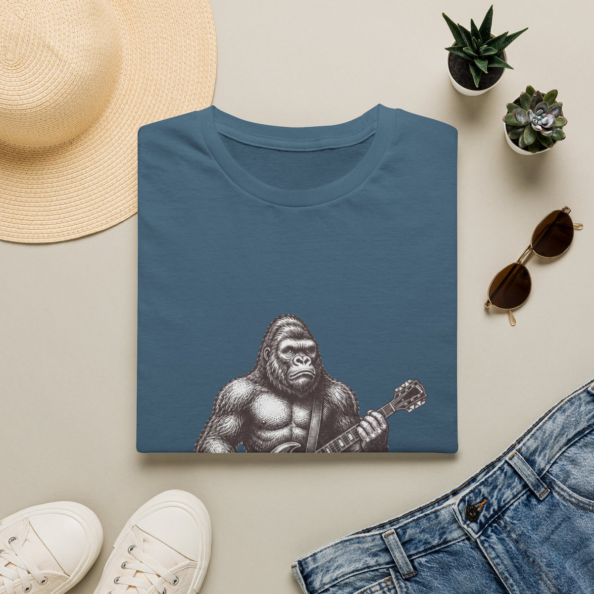 Gorilla Playing Guitar T-Shirt | Rock Ape Graphic Tee