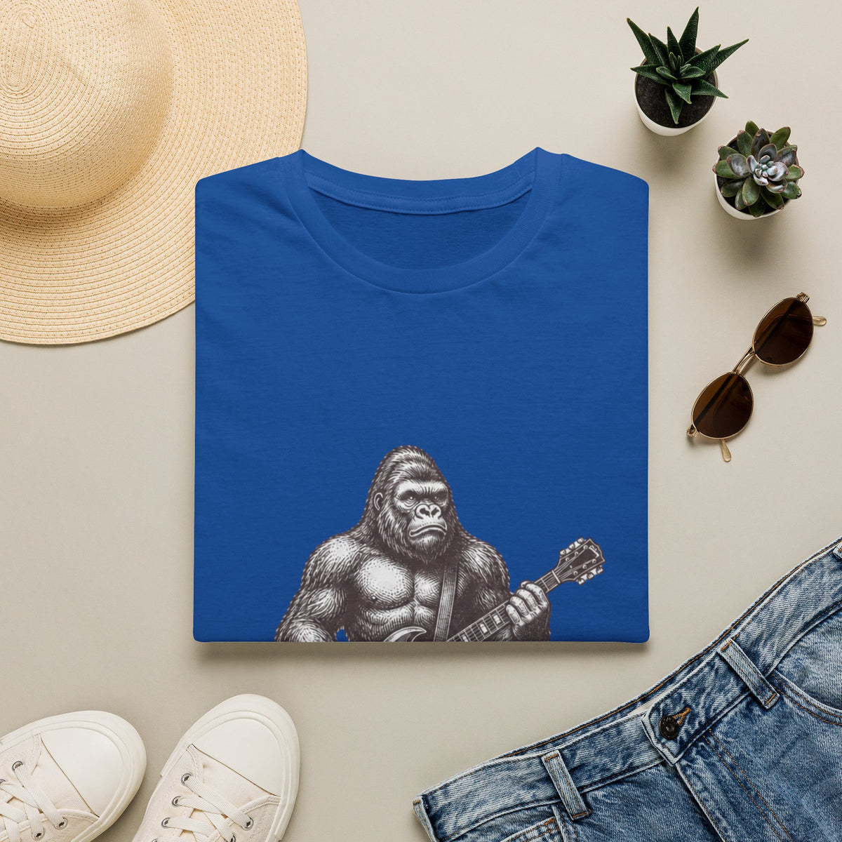 Gorilla Playing Guitar T-Shirt | Rock Ape Graphic Tee