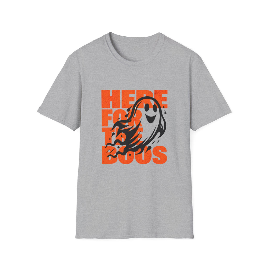 Here for the Boos T-Shirt — Cute Halloween Ghost Graphic Tee