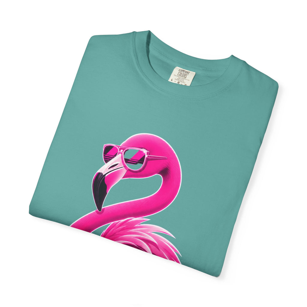 Pink Flamingo Graphic T-Shirt — Cool Sunglasses Tropical Tee
