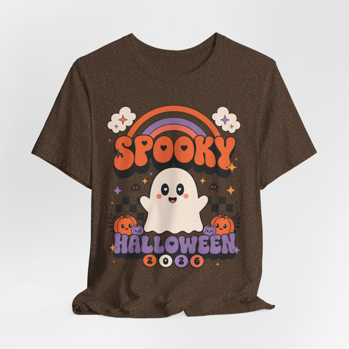 Spooky Ghost Halloween Tee | Cute Retro Rainbow Pumpkin Design
