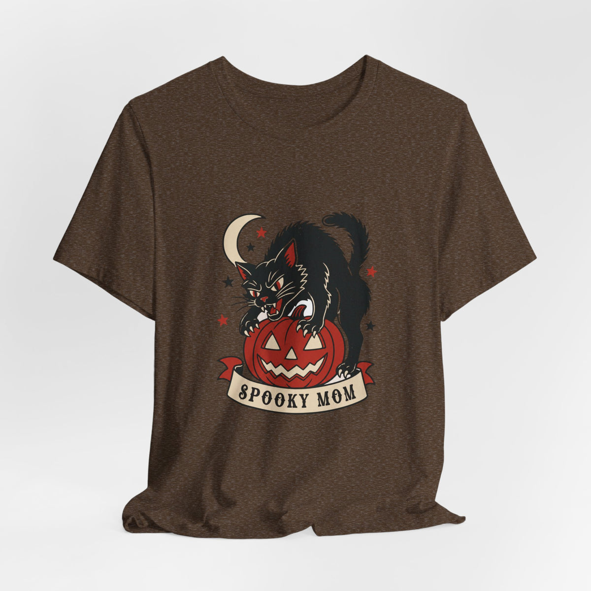 Spooky Mom black cat on jack-o-lantern T-Shirt | Halloween cat tee